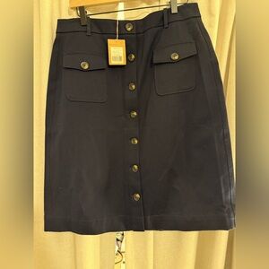 NWT Navy Boden Button Front Skirt
